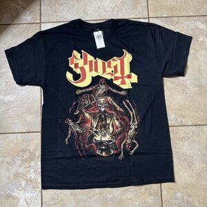 Ghost Magician Swirling Skeletons LARGE T-Shirt New